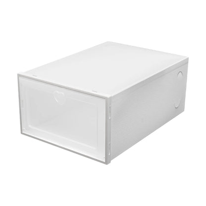 20Pcs Foldable Shoe Organizers Clear Plastic Sneaker Shoe Display Case with Lid White Shoe Box