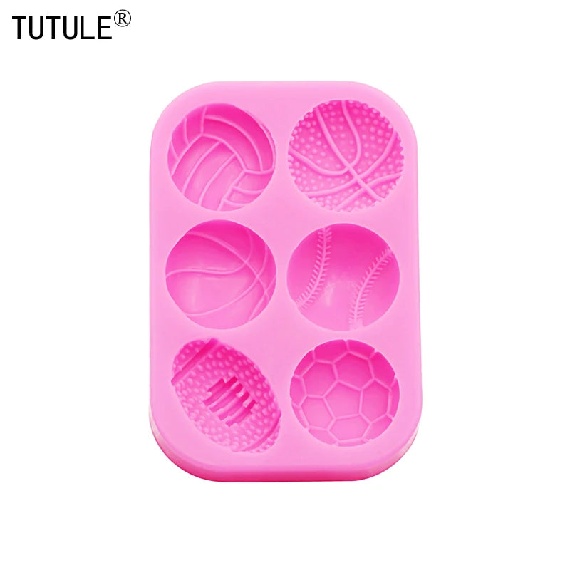 Sports Ball Football Basketball Accessories DIY Jewelry Earrings Silicone Mould Epoxy Flexible Polymer Clay Mold Chocolate Mold