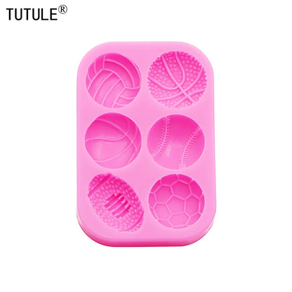 Sports Ball Football Basketball Accessories DIY Jewelry Earrings Silicone Mould Epoxy Flexible Polymer Clay Mold Chocolate Mold