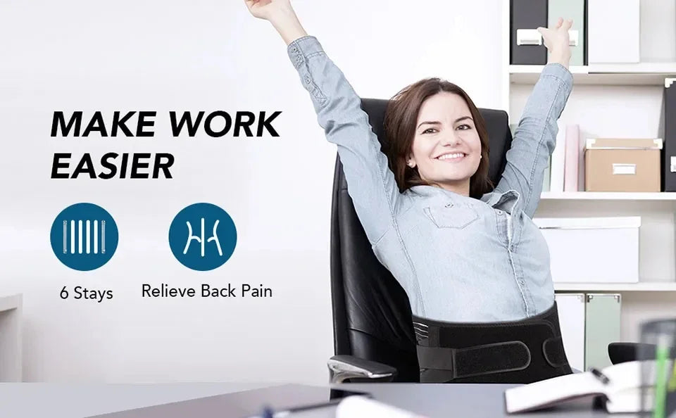 Back Braces Waist Belt Men Women Work Lower Back Pain Relief Breathable Anti-skid Spine Lumbar Support Belt