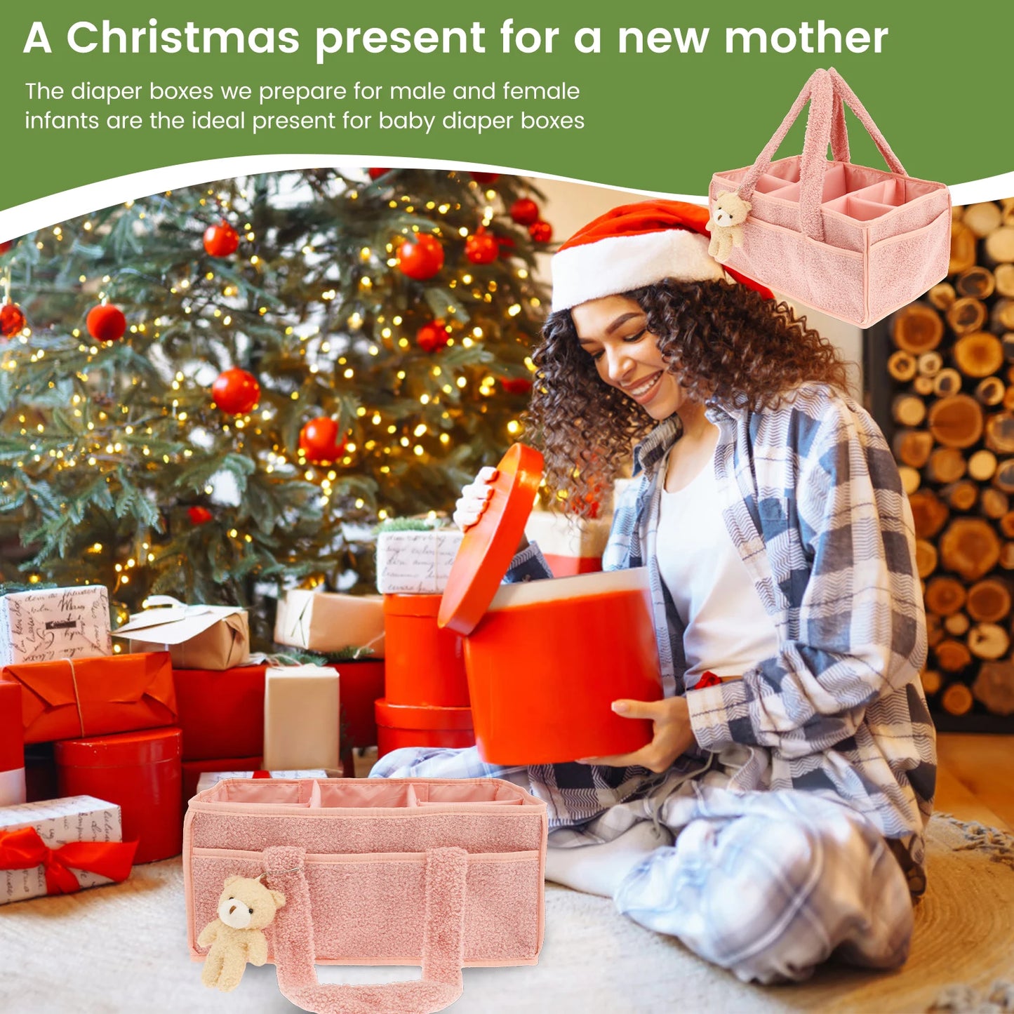 Diaper Bag for Baby Newborn Portable Diaper Caddy Organizer with Handle Large Pocket Diaper Bags Organizer for Baby Care