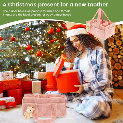 Diaper Bag for Baby Newborn Portable Diaper Caddy Organizer with Handle Large Pocket Diaper Bags Organizer for Baby Care