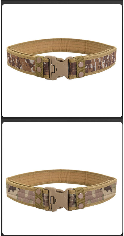 Men's Belt Outdoor Camouflage Tactical Belt Oxford Cloth Belt Mountaineering Belt Nylon Wide Waist Belt Work Belt Neutral Belts