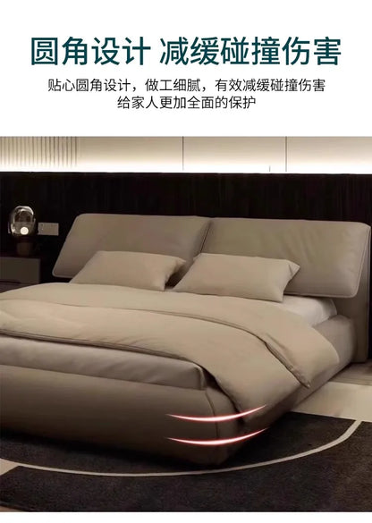 High End European Double Bed Headboard Glamorous Full Size Twin Bed Frame Luxury Platform Wood Cama Box Casal Nordic Furniture