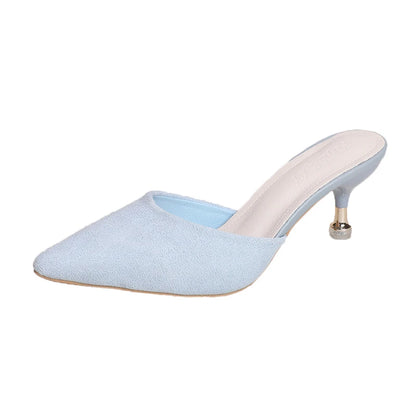 New Women's Slippers High Heel Closed Pointed Toe Shoes Sexy Ladies Heeled Sandals for Women