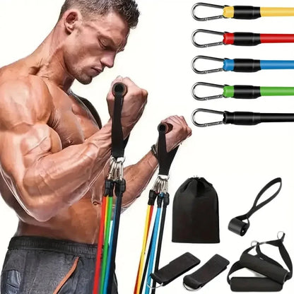 11pcs TPE Resistance Bands Set, Resistance Bands With Door Anchor, Handles, Carry Bag, Legs Ankle Straps, Exercise Bands