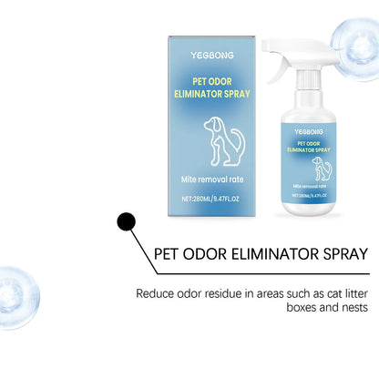 Long Lasting Pet Odor Eliminator Spray Destroys Urine Odors for Cats Dogs Scent Retention Formula Freshens Litter Boxes Beds