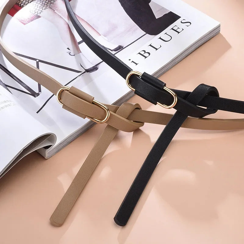 Metal Buckle Thin Stretchy Waist Belt Striped Elastic Waistband Elegant Women Girdle Female Belt Fashion Apparel Accessories New