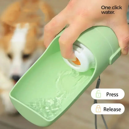 Pet Travel Water Bottle Portable with Food Container Foldable 2in1 Pet Outdoor Bowl Puppy Dog Cat Travel Drinking Food Feeder