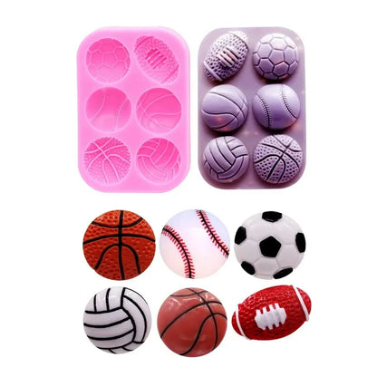 Sports Ball Football Basketball Accessories DIY Jewelry Earrings Silicone Mould Epoxy Flexible Polymer Clay Mold Chocolate Mold