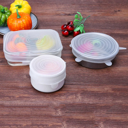 Fresh Cover Stretch Silicone Lids Heat Resistant Reusable Universal Fit for Bowl Pot Pan Microwave  Refrigerator  Storage  Leak
