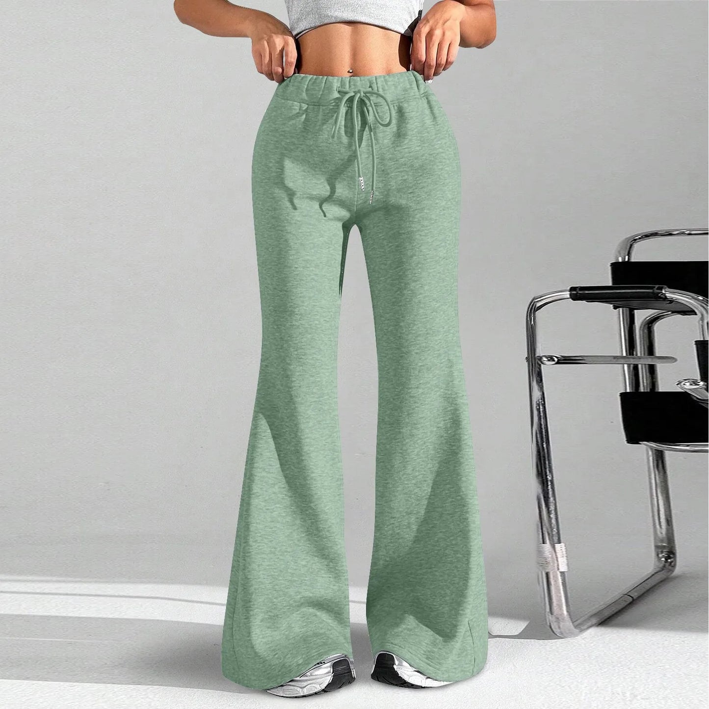 Clothes For Woman Leisure Flares Home Pant Bell-Bottoms Pants Woman Tracksuit Female Sport Trousers Solid Color Pantalones Mujer