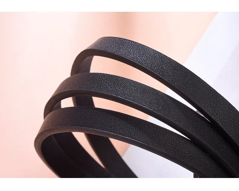 Metal Buckle Thin Stretchy Waist Belt Striped Elastic Waistband Elegant Women Girdle Female Belt Fashion Apparel Accessories New