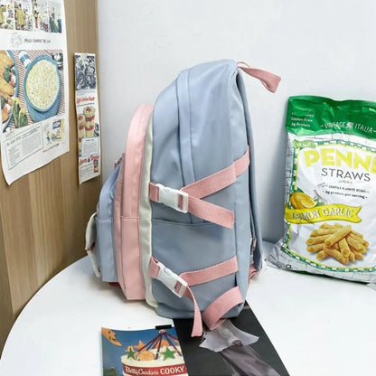 Portable Ins Students School Bags Large Capacity Bear High School Backpacks Multi Pockets Cartoon Teenage Shoulder Bags Girl