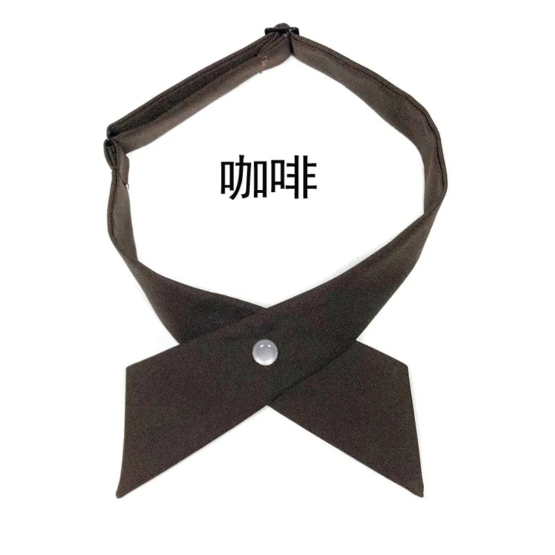 Crisscross Bow Tie Fashionsolid Color  Detachable Collar jk Apparel Accessories