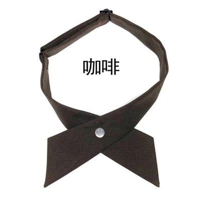 Crisscross Bow Tie Fashionsolid Color  Detachable Collar jk Apparel Accessories