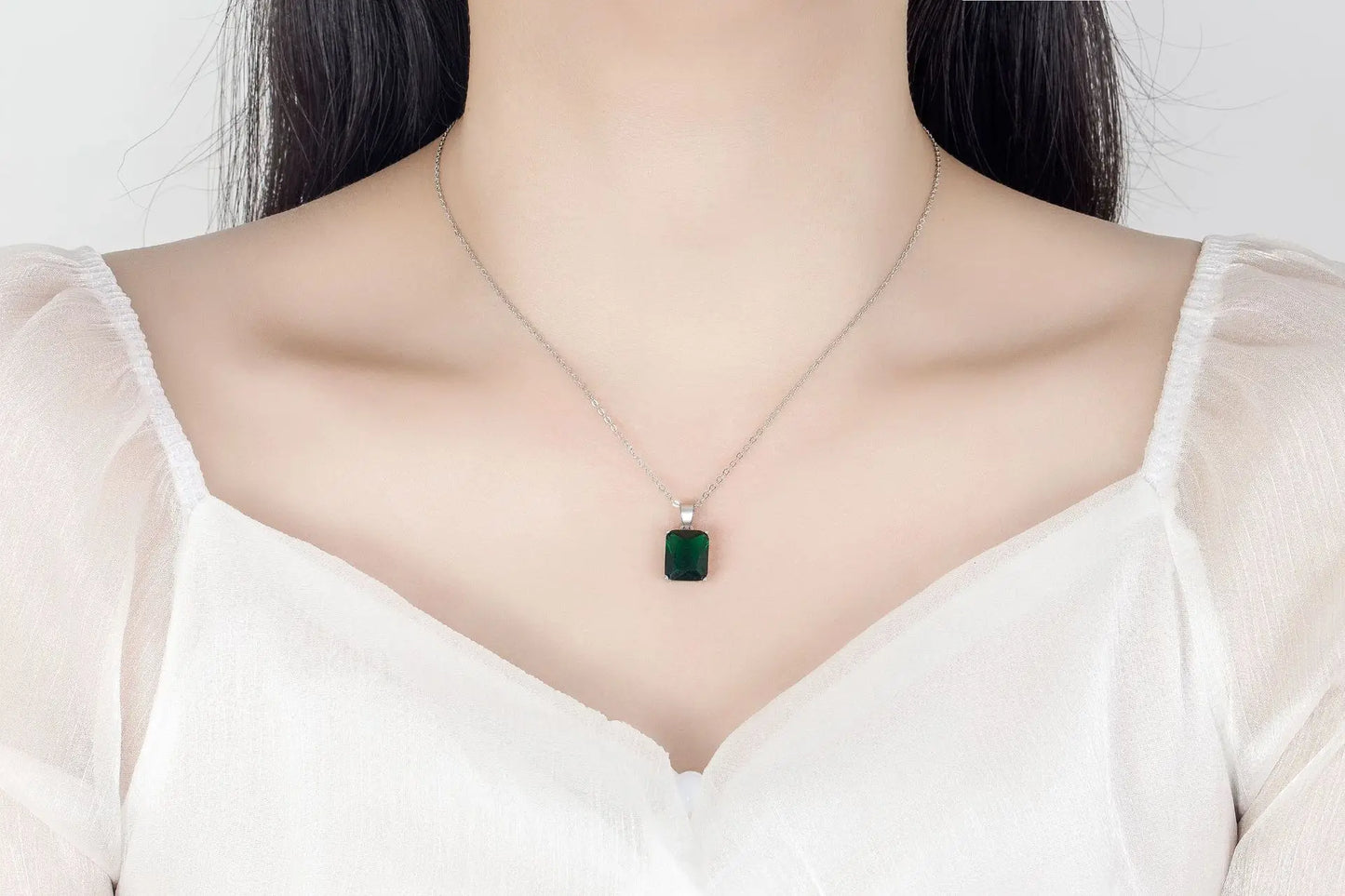 925 Sterling Silver  Elegant Jewelry Sets Ring Earrings Necklace For Women Rectangle Geometry Zircon Wedding Accessories