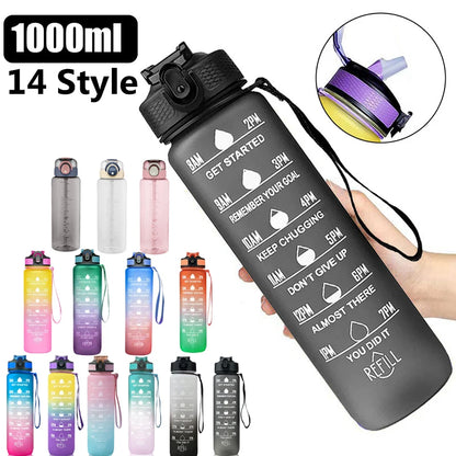 Water Bottle Motivational Sport Water Bottle Leakproof Drinking Bottles Outdoor Travel Gym Fitness Jugs For Kitchen