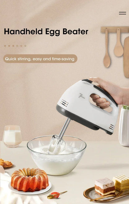 Electric Flour Blender Egg Beater Handheld Food Cake Bread Baking Dough Mixer for Kitchen Cooking 7 Speed Cream Blender