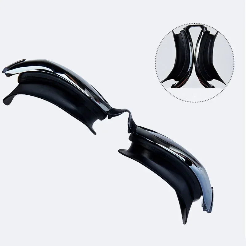 Professional Swimming Goggles Swimming Glasses with Earplugs Nose Clip Electroplate Waterproof Silicone Unisex Swimming Goggles