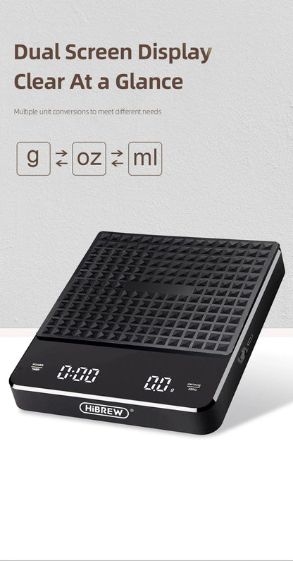 HiBREW Hand coffee timing electronic scale Weighing,Timing,Countdown professional electronic scale