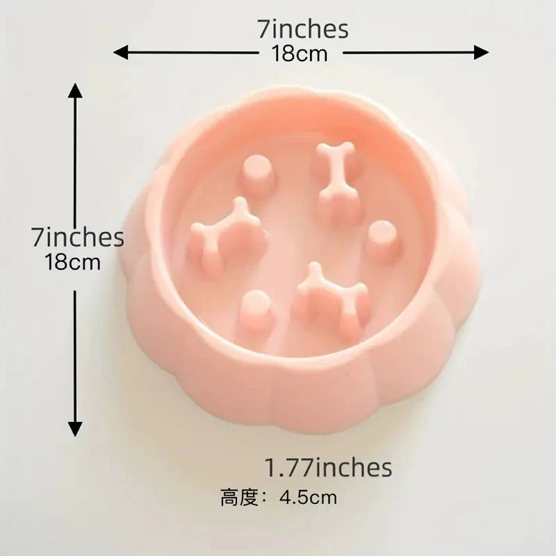 Anti-Choking Slow Feeder Dog Bowls, 1Pcs Set - Non-Slip, DurablePlastic Food & Water Dishes For Small To Medium Dogs