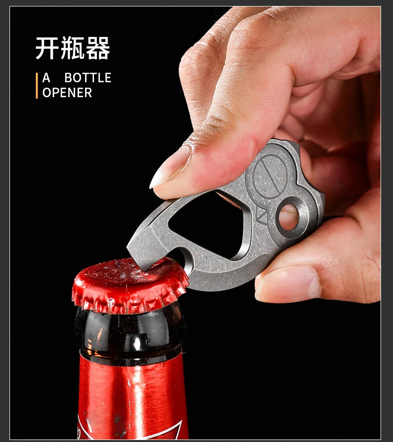 EDC Titanium Alloy  Multifunctional Tools Owl Shape Bottle Opener Portable Mini Wrench Outdoor Tools