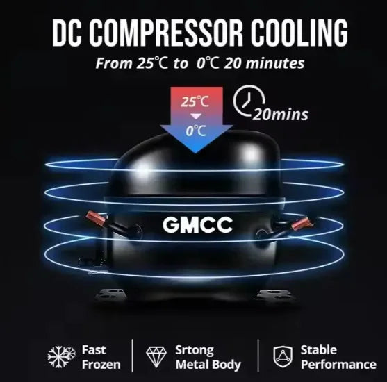 2025 Original 12/24V Solar Car Fridge Portable and Mobile Fridge for Car with Battery and Camping