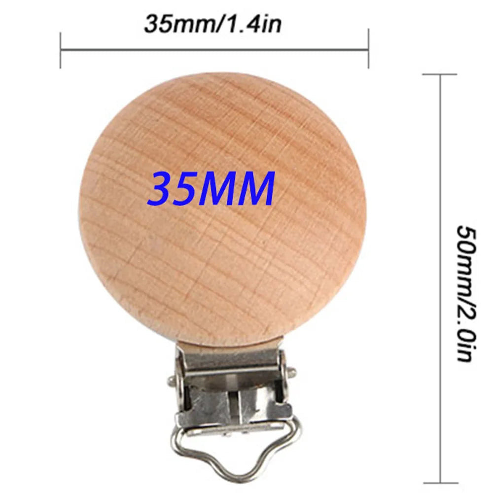 Kovict 5Pcs 19 Styles Beech Wooden Clips Metal Bracket DIY Pacifier Chain Handmade Crafts Accessories