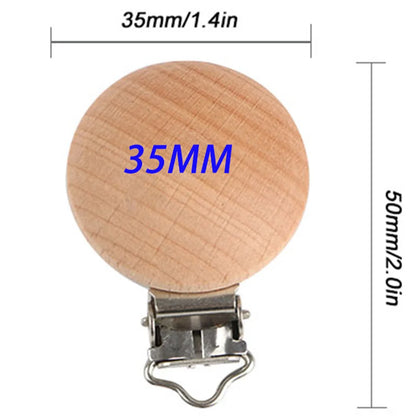 Kovict 5Pcs 19 Styles Beech Wooden Clips Metal Bracket DIY Pacifier Chain Handmade Crafts Accessories
