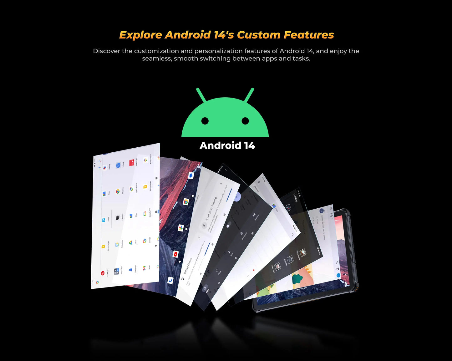 Oukitel RT9 4G Rugged Tablet 10.1" HD Display 24GB RAM 256GB Waterproof Tablet 11000mAh Battery Android 14.0 Tablet PC