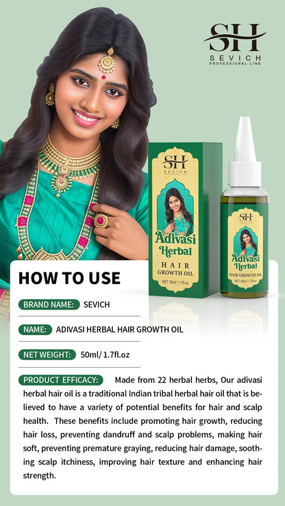 Ayurvedic Hair Growth Oil India Adivasi herbal Hair Growth Oils Anti Hair Loss Fast Regrowth Thicken Serum Hair Growth Products