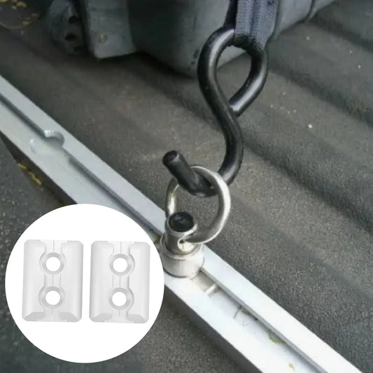 1 Pair of L Track Anchor Points Aluminium Alloy Square Tie Down Anchor Point for Airplane Motorhomes Ambulances Etc