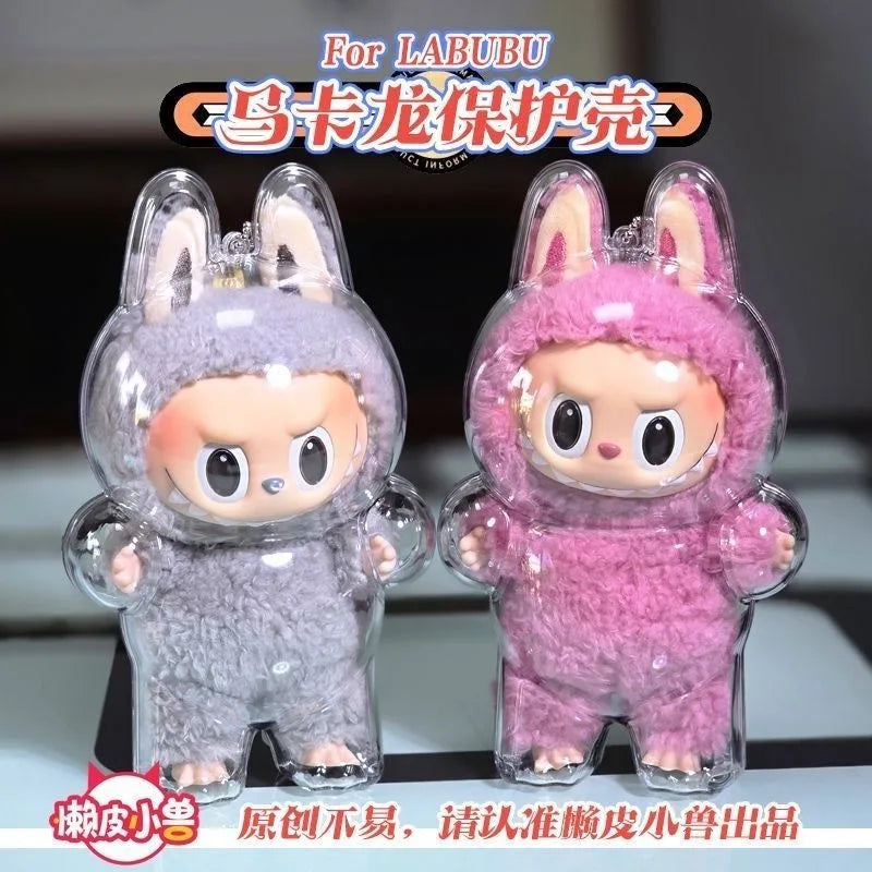 LABUBU V1 V2 transparent protective shell macaron standing protective cover dust cover doll labubu protector case