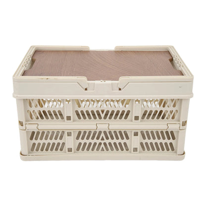 Foldable Camping Picnic Basket with Movable Board Large Capacity Multifunction Handheld Storage Box Home Organization