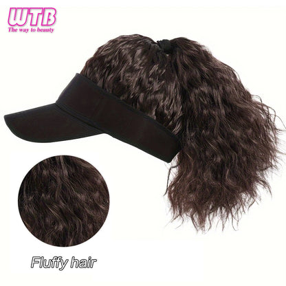 Hat With Hair Attached For Women Ponytail Curly Hair Hair Wig With Hair Cap Styling Baseball Baseball Cap Ponytail Hat Wig