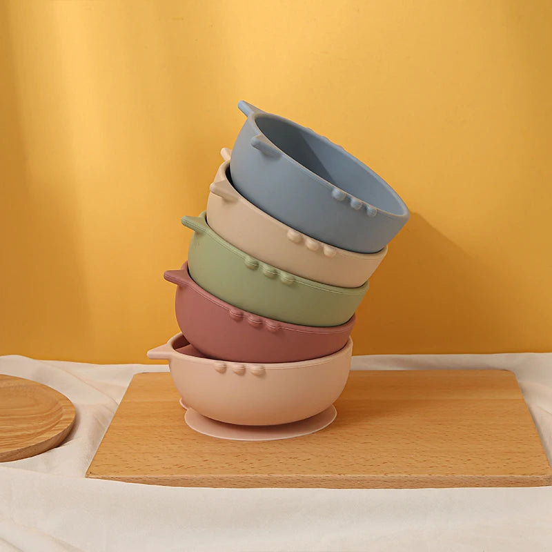 New Silicone Baby Feeding Bowl Tableware for Kids Waterproof Suction Bowl Feeding Bowl BPA Free Silicone Dishes for Baby Bowl