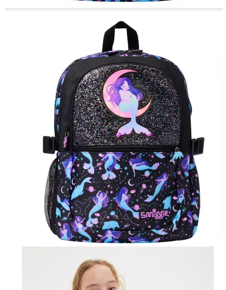 Genuine Australian Smiggle Mermaid Reflection In Water Backpack Children'S Stationery Student Pencil Case Backpack Student Gift