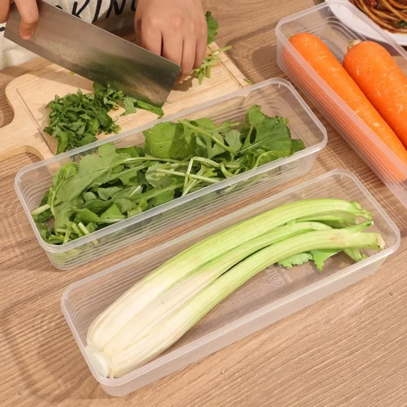 Fresh Box Refrigerator Storage Boxes Scallions Food Container with Lid Cold Crisper Sealed Kitchen Fresh Fruit Fridge Organiser