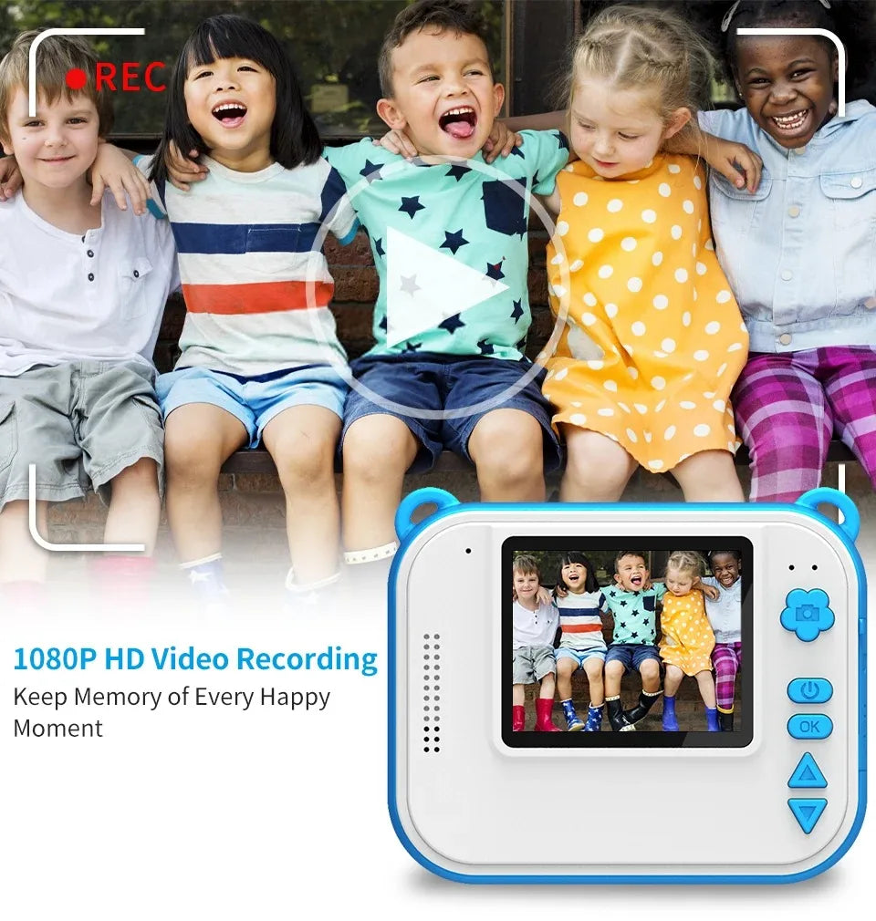 Children's Camera With Print Kids Instant Print Camera Digital Photo Camera Girl's Child Camera Video Boy's Birthday Gift