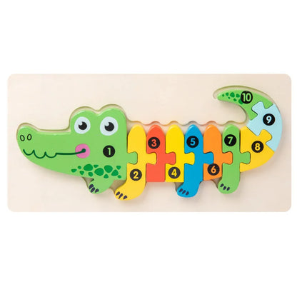 3D Colored Puzzles for Children 2 years old+, Jigsaw, Wooden Toys, Cartoon, Animal, Traffic, Intelligence, Early Education