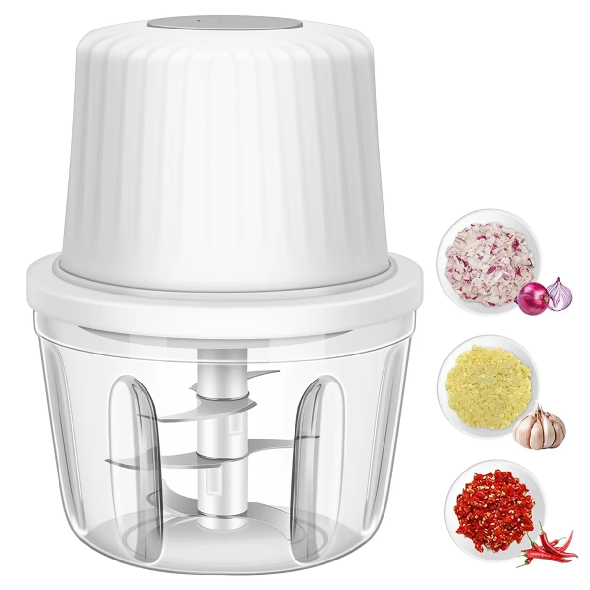AT13 400ML Electric Garlic Chopper, 6 Blades Garlic Grinder Mini , USB Portable Veggie Chopper,Garlic Mincer