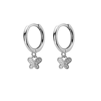 Geometric Zircon Round Bee Butterfly Hoop Earring for Women Cute Animal Huggie Ear Ring Jewelry Pendientes Wholesale