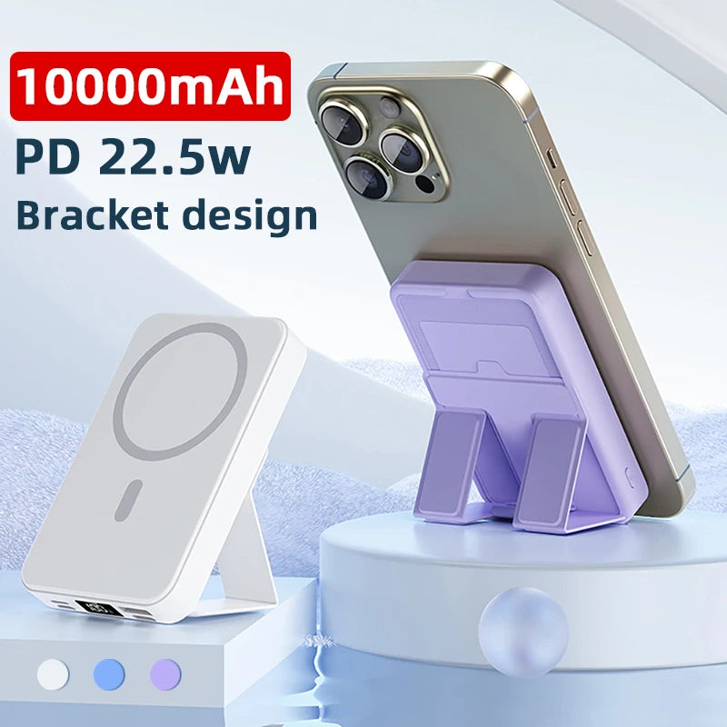 Powerbank 10000mAh Wireless PD15W / PD22.5W Bracket design Power bank Fast charge For Magsafe power bank For Power bank iphone