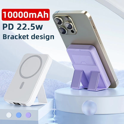 Powerbank 10000mAh Wireless PD15W / PD22.5W Bracket design Power bank Fast charge For Magsafe power bank For Power bank iphone