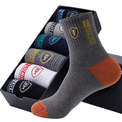 5 pairs of men's sports socks for summer casual  sweat absorbing  comfortable  lightweight  breathable basketball