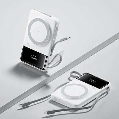 New Portable Built in Cables Magnetic Wireless Power Bank PD35W Fast Charging 20000mAh Large Capacity Powerbank for iPhone 16 15