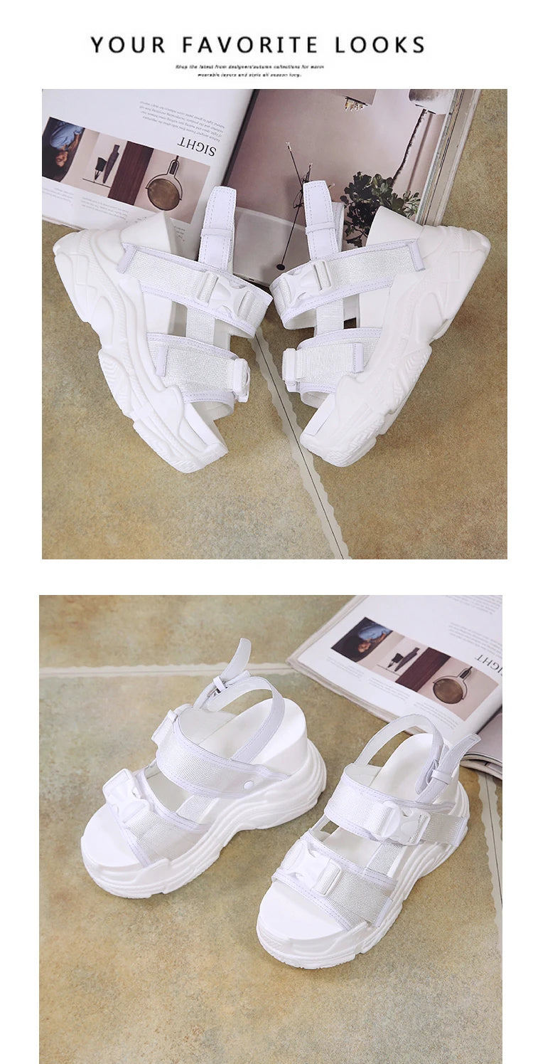 Platform Sandals Women 12cm 2025 High Heels Sexy Open-toed Sandals Wedge Increased Shoes Ladies Beach Summer Sandalia Casual