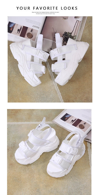 Platform Sandals Women 12cm 2025 High Heels Sexy Open-toed Sandals Wedge Increased Shoes Ladies Beach Summer Sandalia Casual