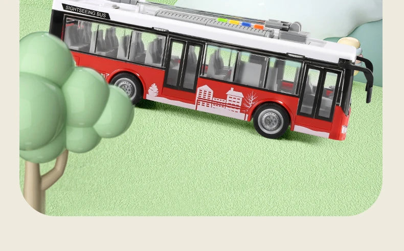 High-quality school bus toy car model large sound and light double-decker bus simulation car toy children's gift